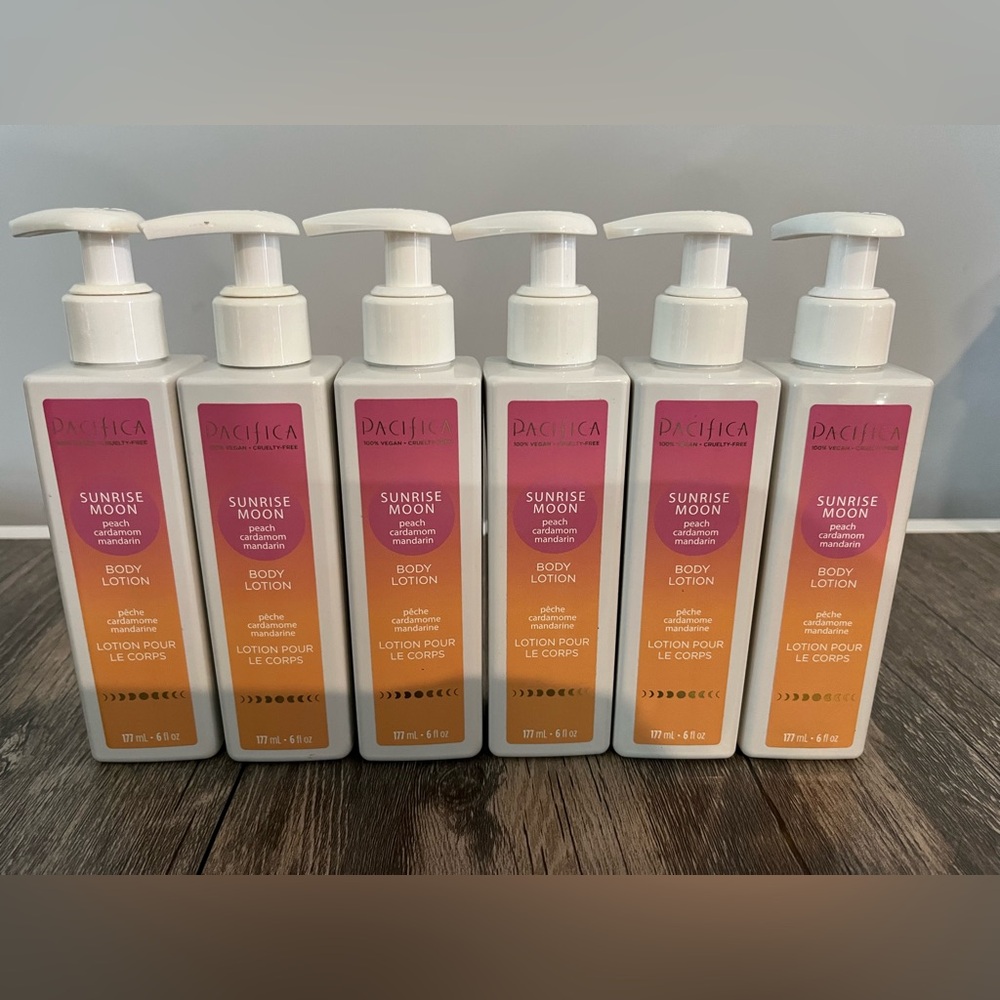 6 New Bottles Of Pacifica Sunrise Moon Body Lotion Peach Cardamom Mandarin